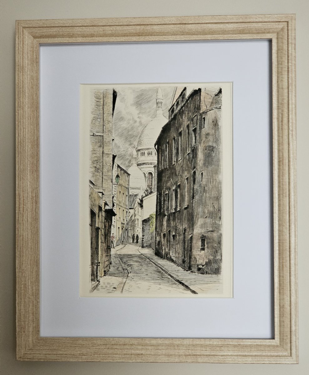 MONTMARTRE – La rue Saint-Rustique – gravure ancienne de Charles Samson-photo-2