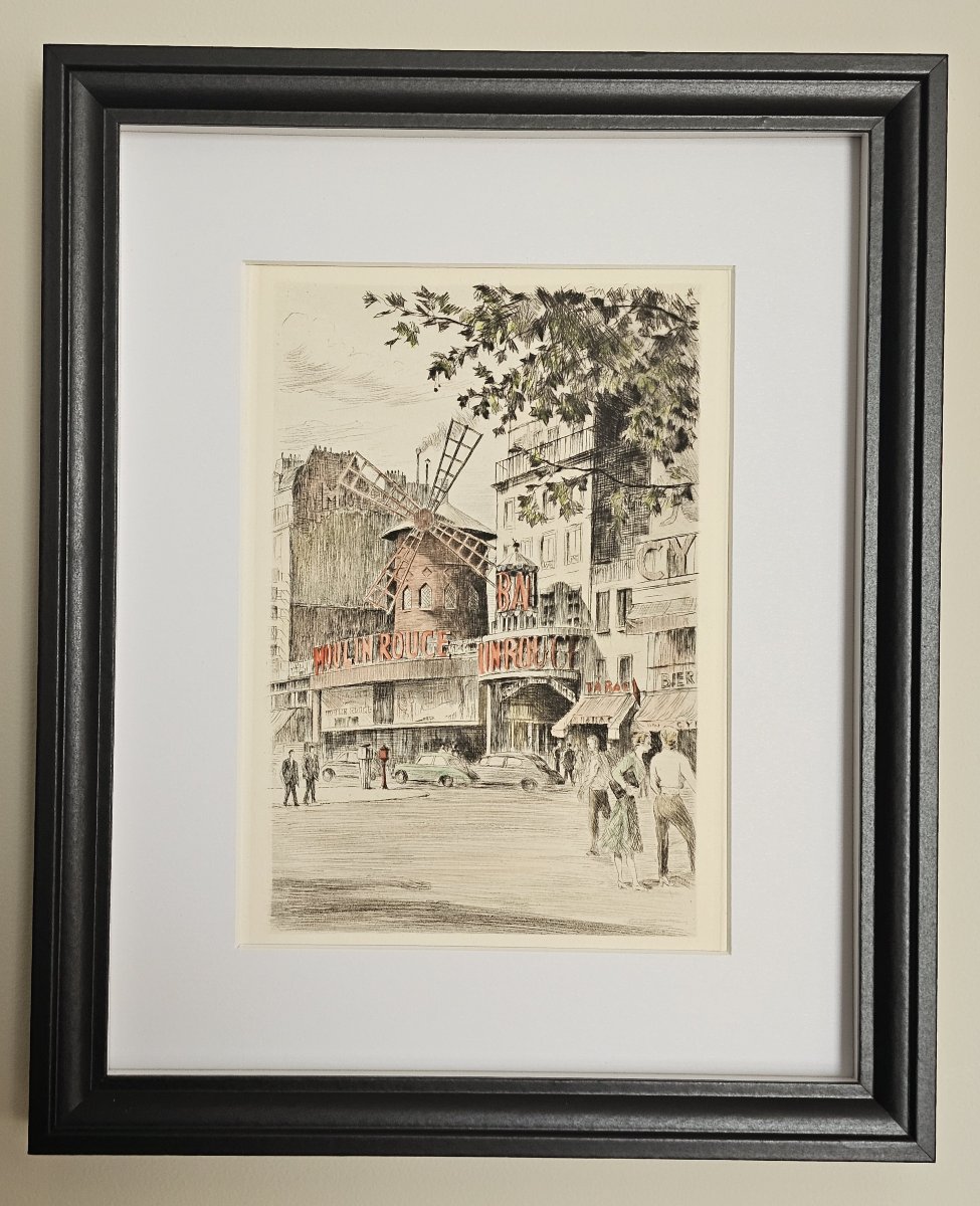 MONTMARTRE – Le Moulin Rouge – gravure ancienne de Charles Samson-photo-2