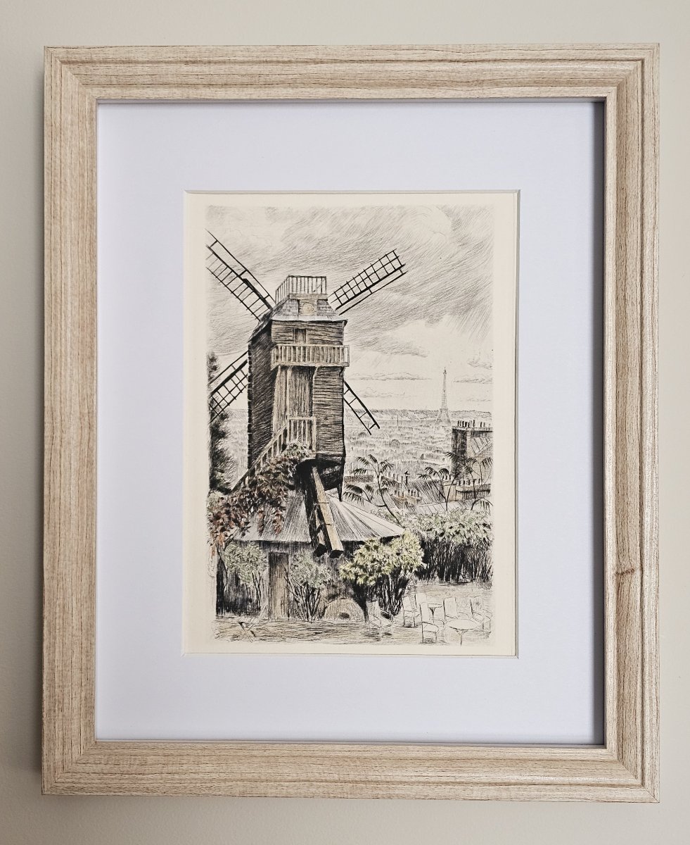 Montmartre – Le Moulin De La Galette – An Old Engraving By Charles Samson-photo-2