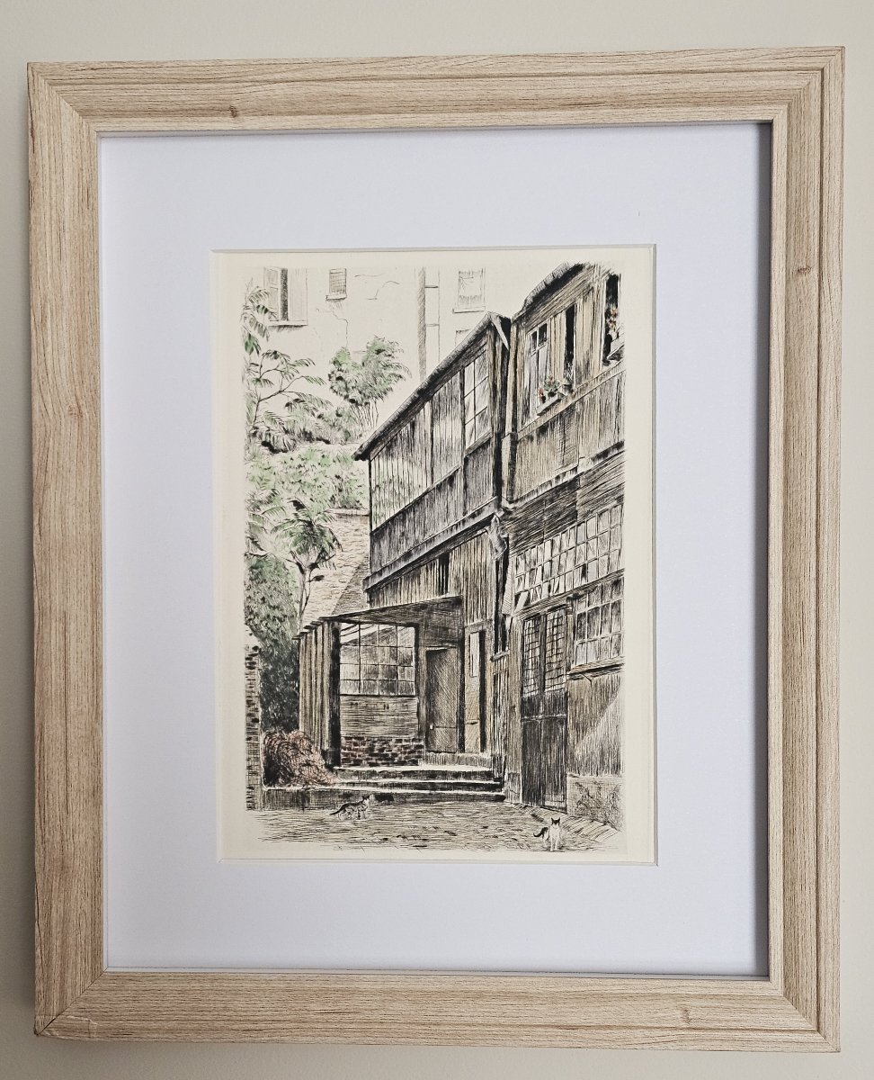 Montmartre – Le Bateau-lavoir – An Old Engraving By Charles Samson-photo-2