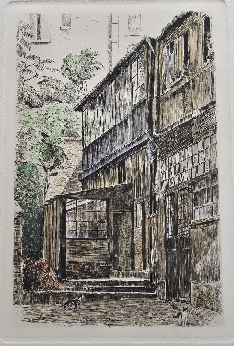 Montmartre – Le Bateau-lavoir – An Old Engraving By Charles Samson