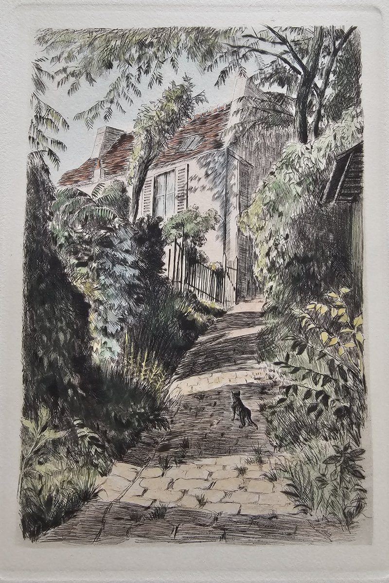 Montmartre – Countryside – Antique Engraving By Charles Samson