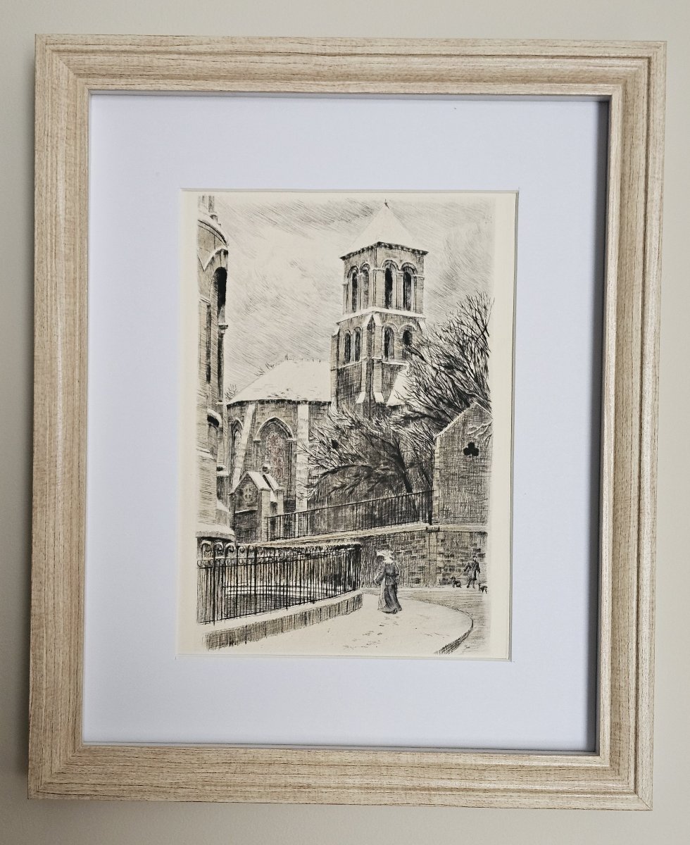 MONTMARTRE – L’Eglise Saint-Pierre – gravure ancienne de Charles Samson-photo-3