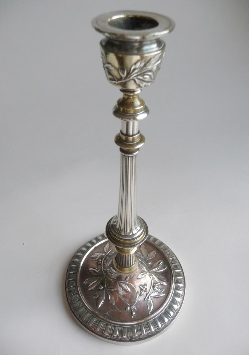 Christofle, Pair Of Candlesticks-photo-2