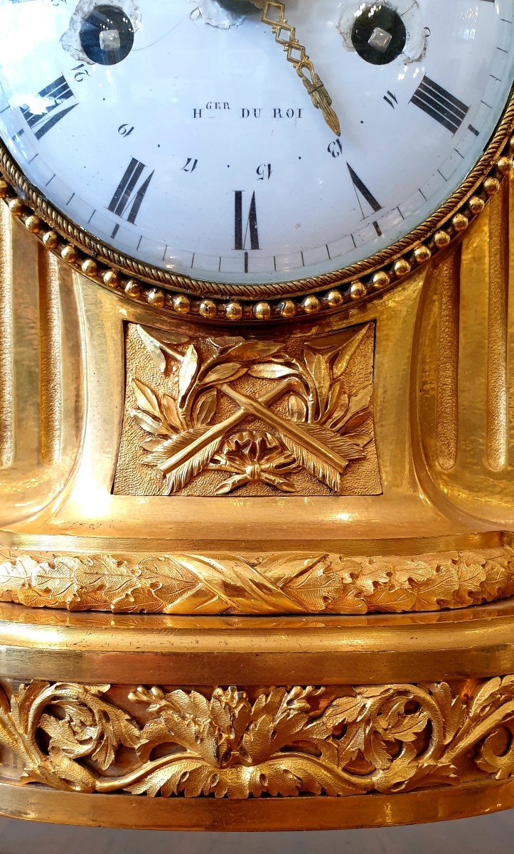 Pendule En Bronze Doré d'époque Louis XVI Signée Lepaute Horloger Du Roi-photo-5