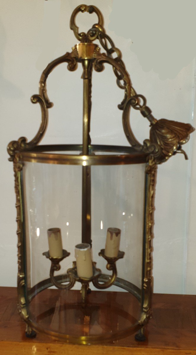 Lanterne En Bronze Doré De Style Louis XVI-photo-2