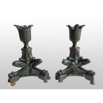 Vian, Pair Of Neo-greek Candlesticks