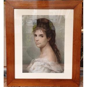 Pastel Signed Virginia Mariani - 1871