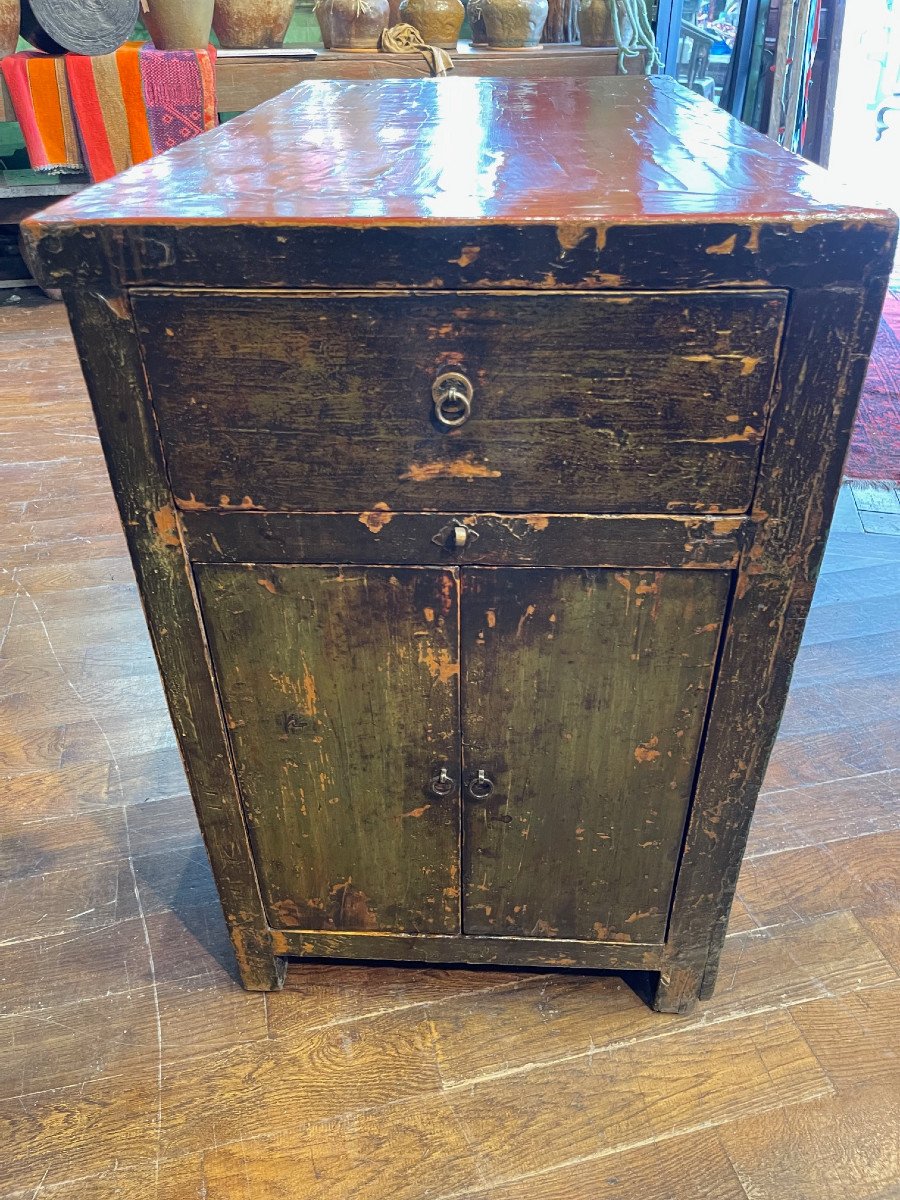 Antique Chinese Sideboard 4 Doors + 2 Drawers-photo-3