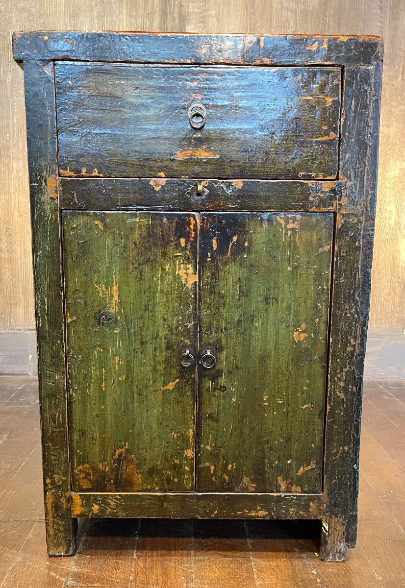 Buffet Ancien Chinois 4 Portes + 2 Tiroirs-photo-3