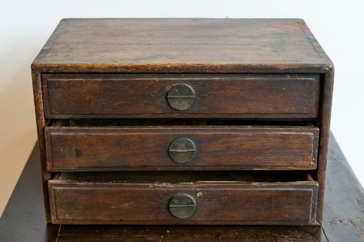Coffret ancien chinois 3 tiroirs-photo-2