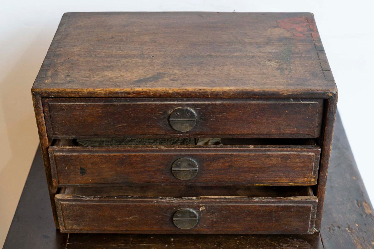 Coffret ancien chinois 3 tiroirs-photo-4