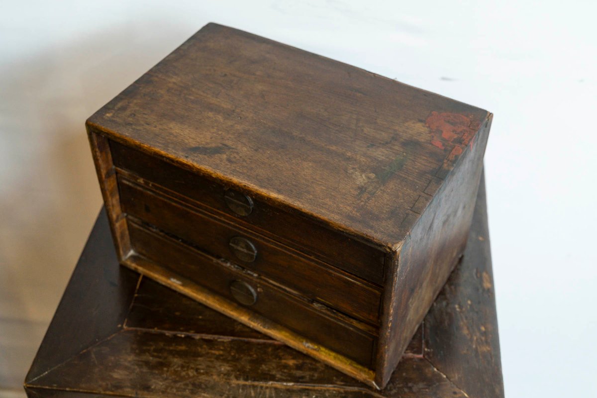 Coffret ancien chinois 3 tiroirs-photo-1