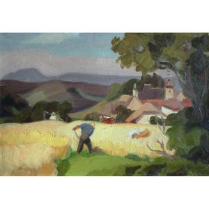Jules-emile Zingg, Harvests In Franche-comté,