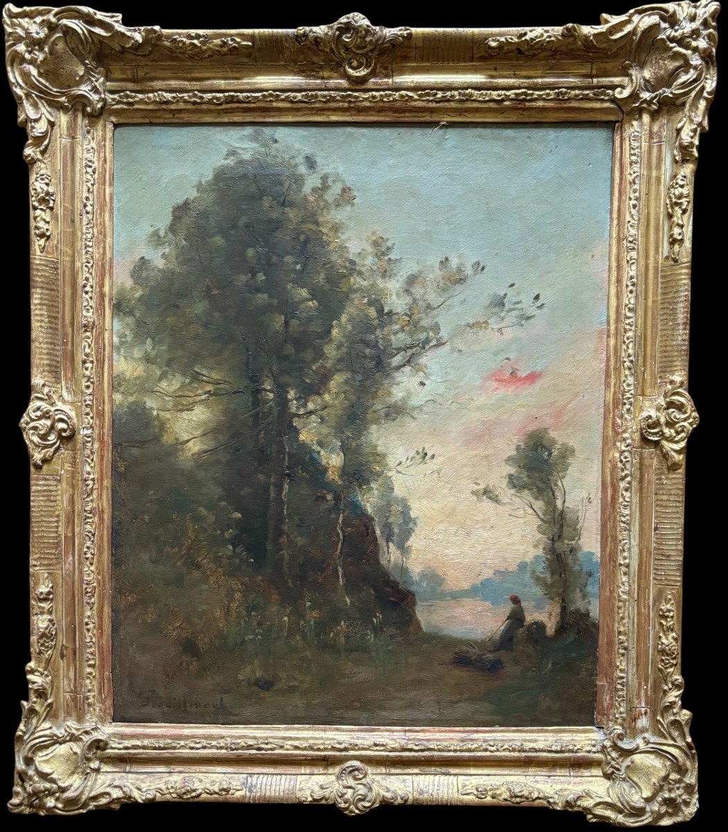 Trouillebert Paul Désiré Painting 19e Barbizon School Oil On Canvas Signed