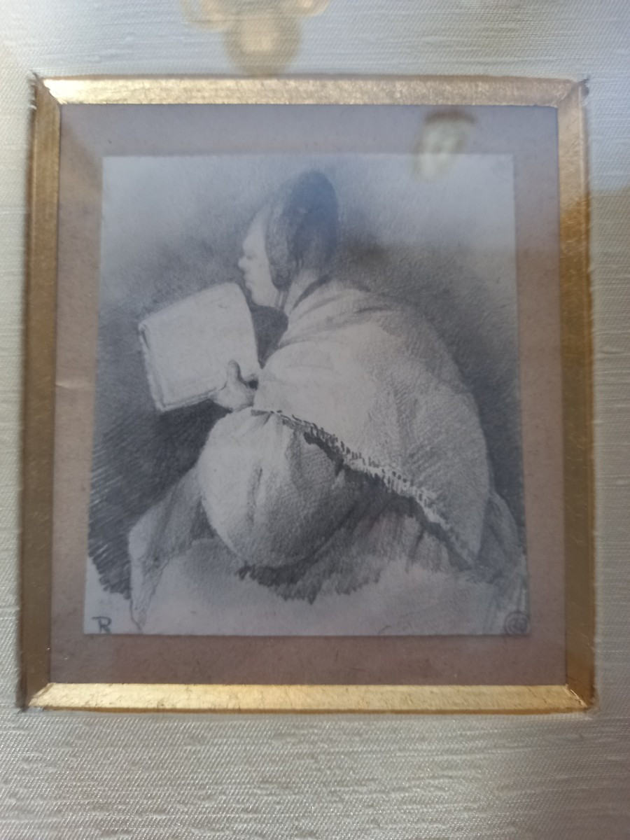 The Reader: Drawing By Théodore Ravanat (1812-1883)-photo-3