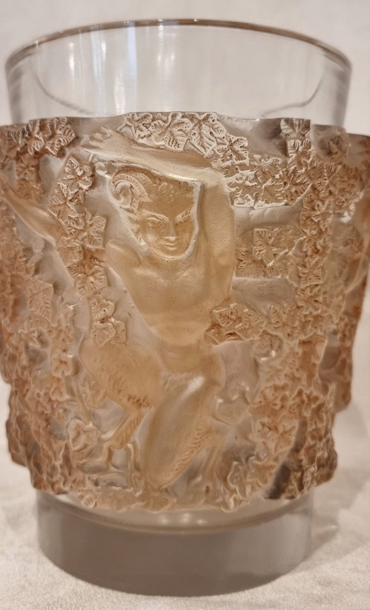 Lalique Vase Bacchus Patine Sépia Circa 1950-photo-6