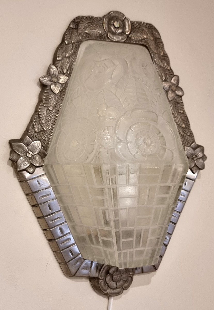 Degué André Guéron Pair Of Art Deco Sconces 1920-1925-photo-4