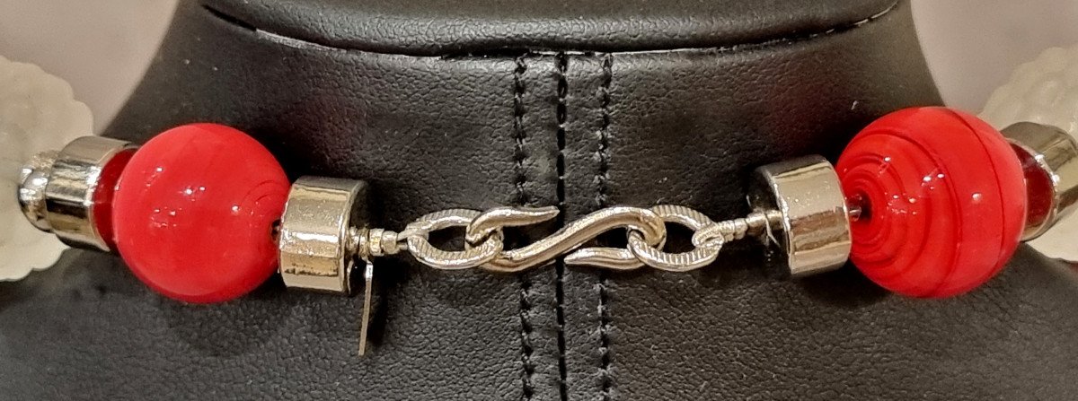 Yves Saint Laurent  Glass Beads And Nickel-plated Metal Necklace-photo-1