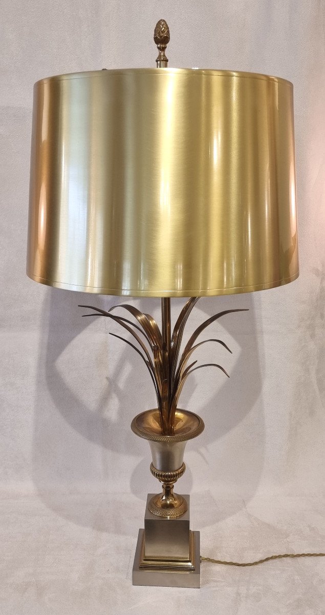 Maison Charles Lampe Roseaux Bronze Design 1970-photo-2