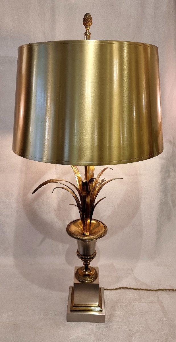 Maison Charles Lampe Roseaux Bronze Design 1970-photo-4