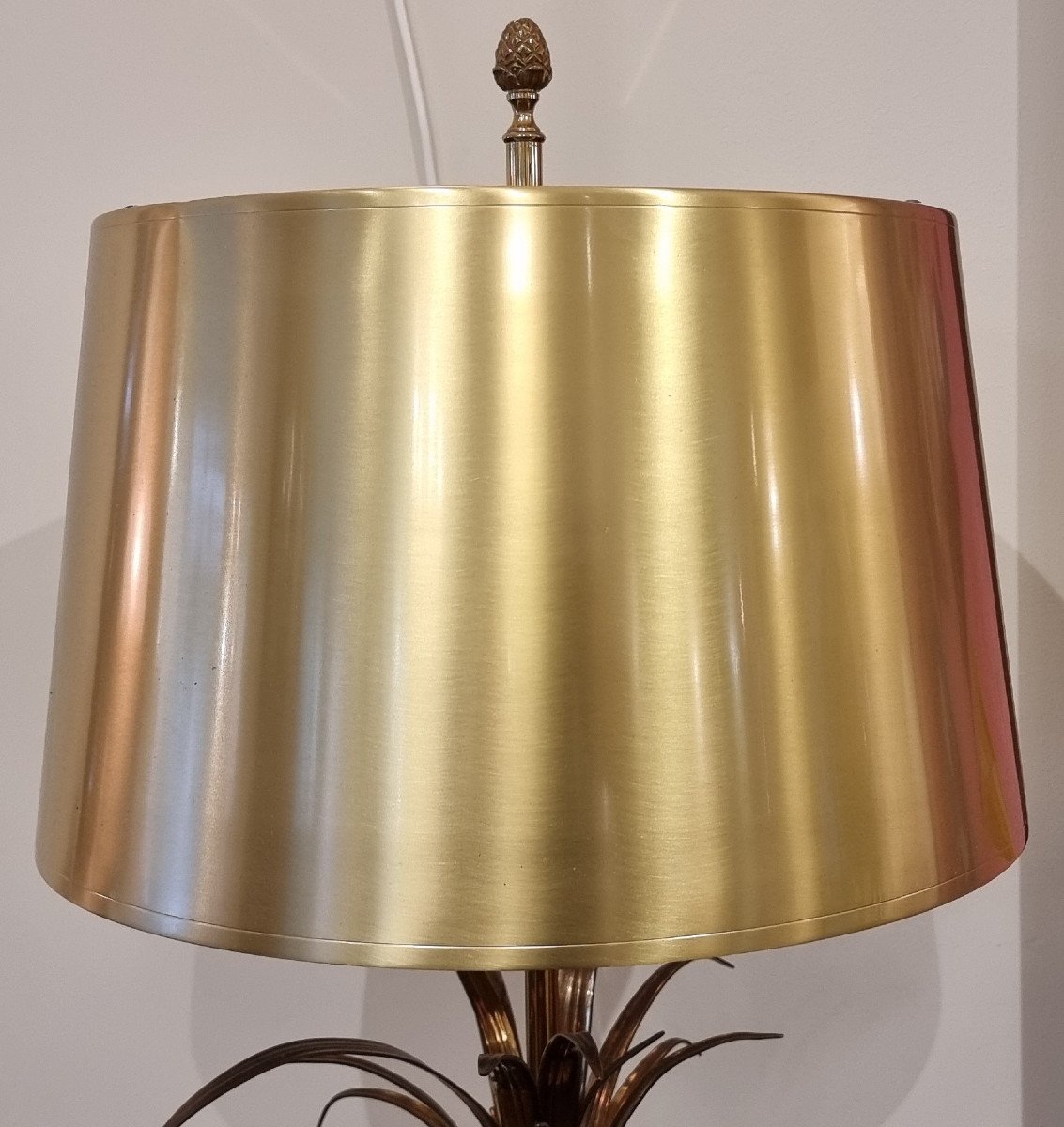 Maison Charles Lampe Roseaux Bronze Design 1970-photo-3