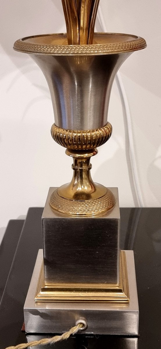 Maison Charles Lampe Roseaux Bronze Design 1970-photo-4