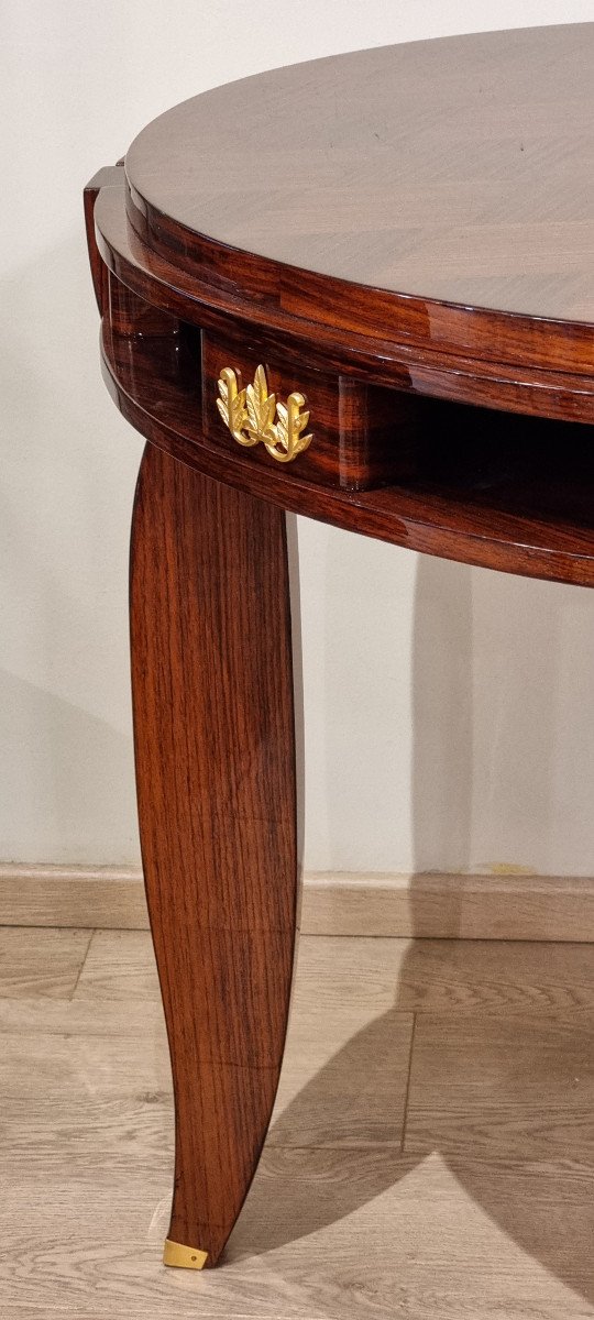 Jules Leleu Rosewood Marquetry Table Circa 1940-photo-4