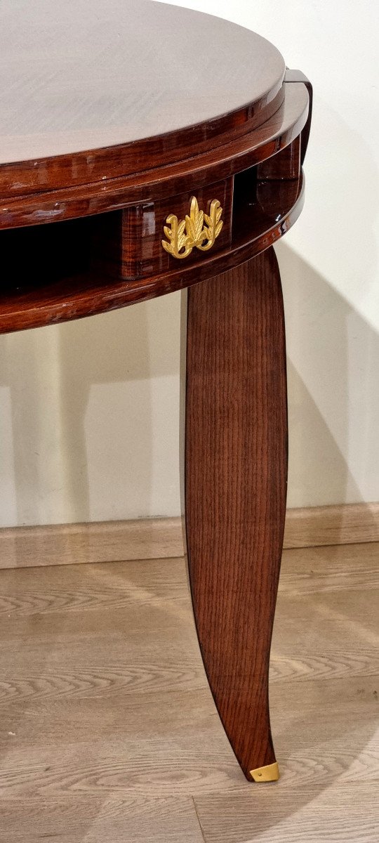 Jules Leleu Rosewood Marquetry Table Circa 1940-photo-1