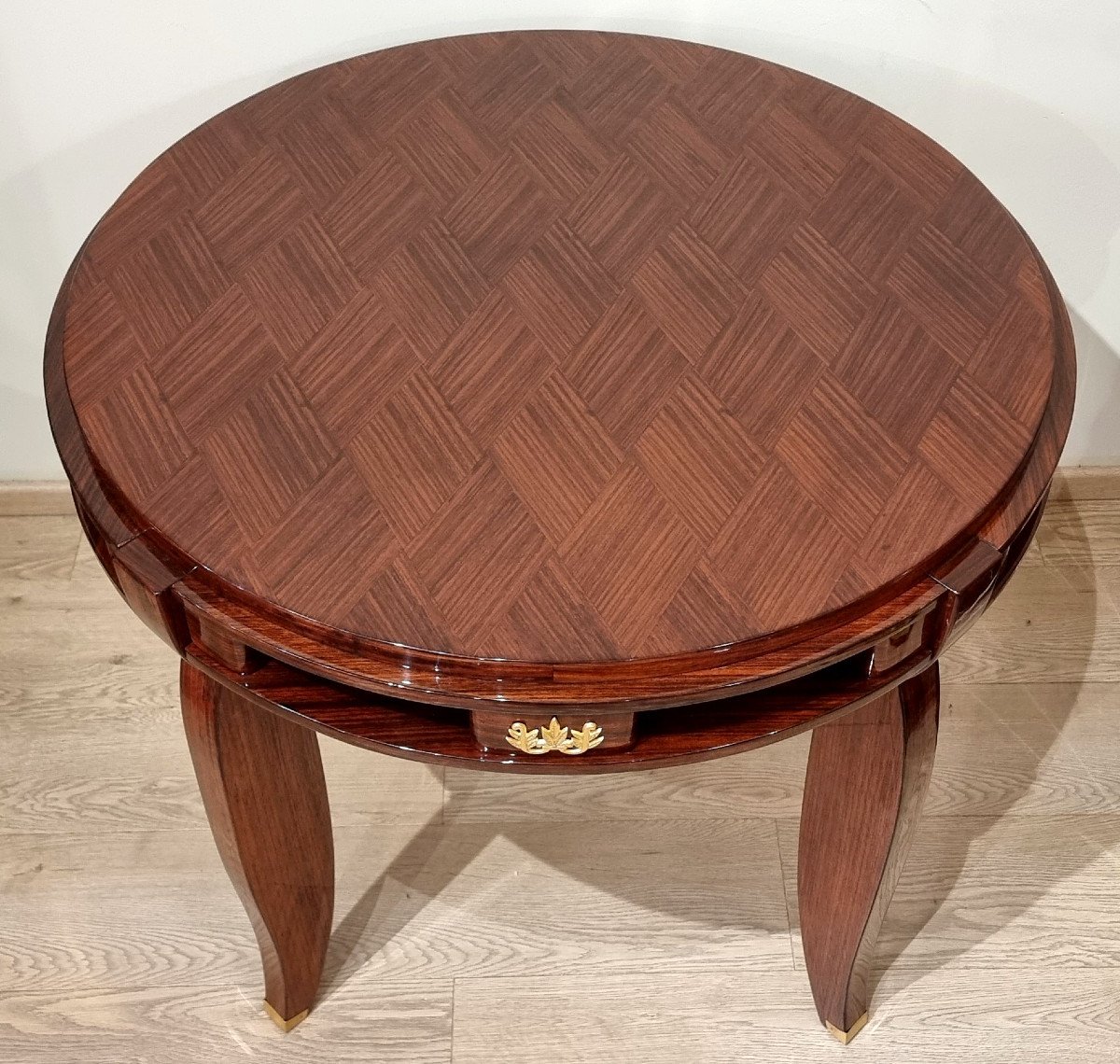 Jules Leleu Rosewood Marquetry Table Circa 1940-photo-2