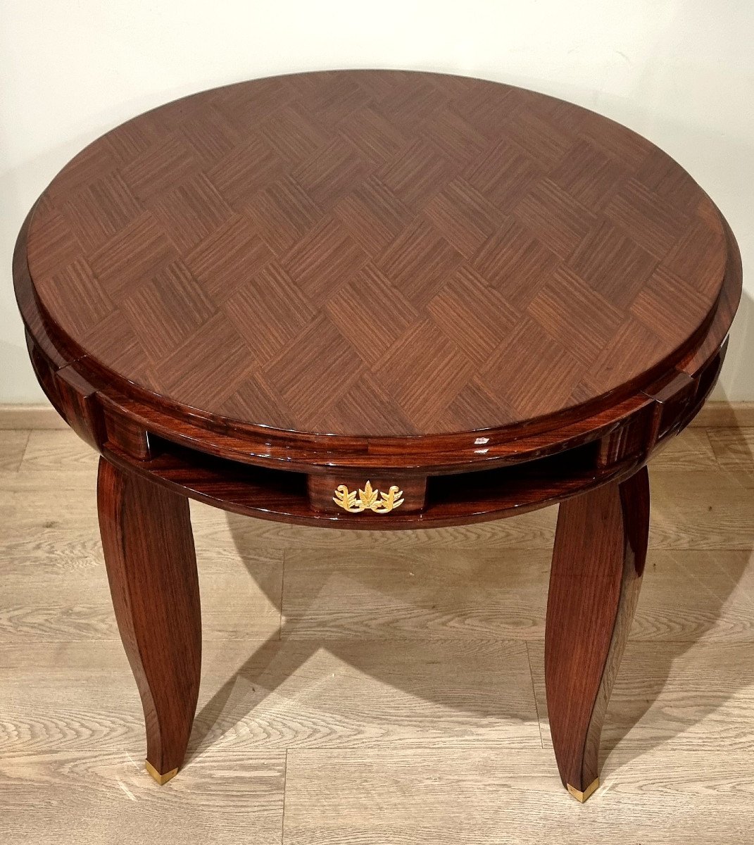 Jules Leleu Rosewood Marquetry Table Circa 1940