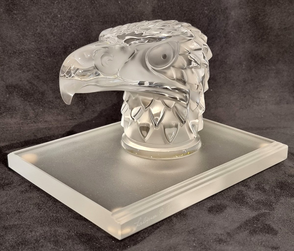Lalique Paire de Serre-livres Aigles Cristal Avec Coffrets-photo-4