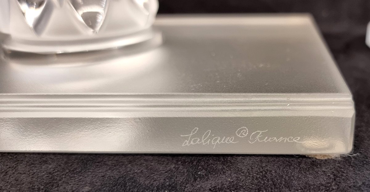 Lalique Paire de Serre-livres Aigles Cristal Avec Coffrets-photo-5