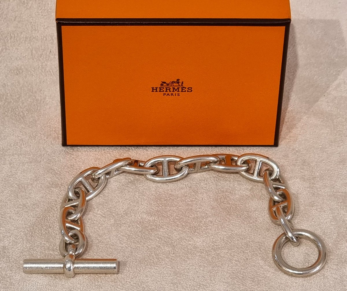 Proantic: Hermès Paris Chain Of Anchor Bracelet Silver Large Model