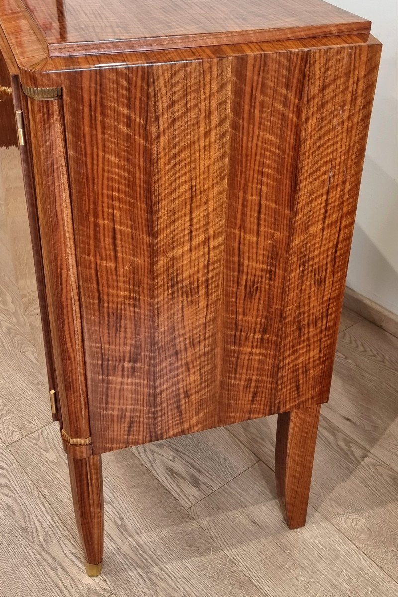 Jules Leleu Commode En Marqueterie De 1957 En Noyer  Blond & Nacre-photo-3
