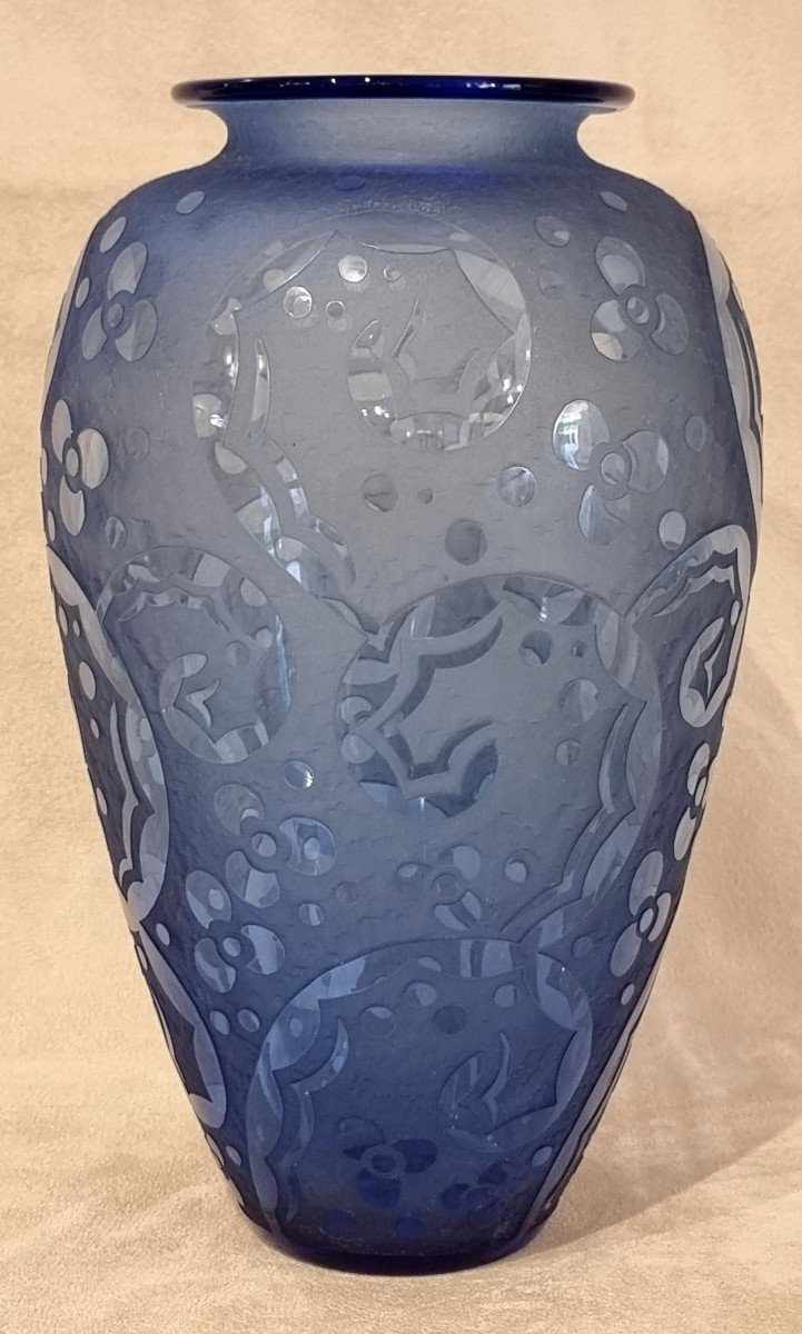 Daum Nancy Art Deco Blue Vase 1925-1930-photo-4