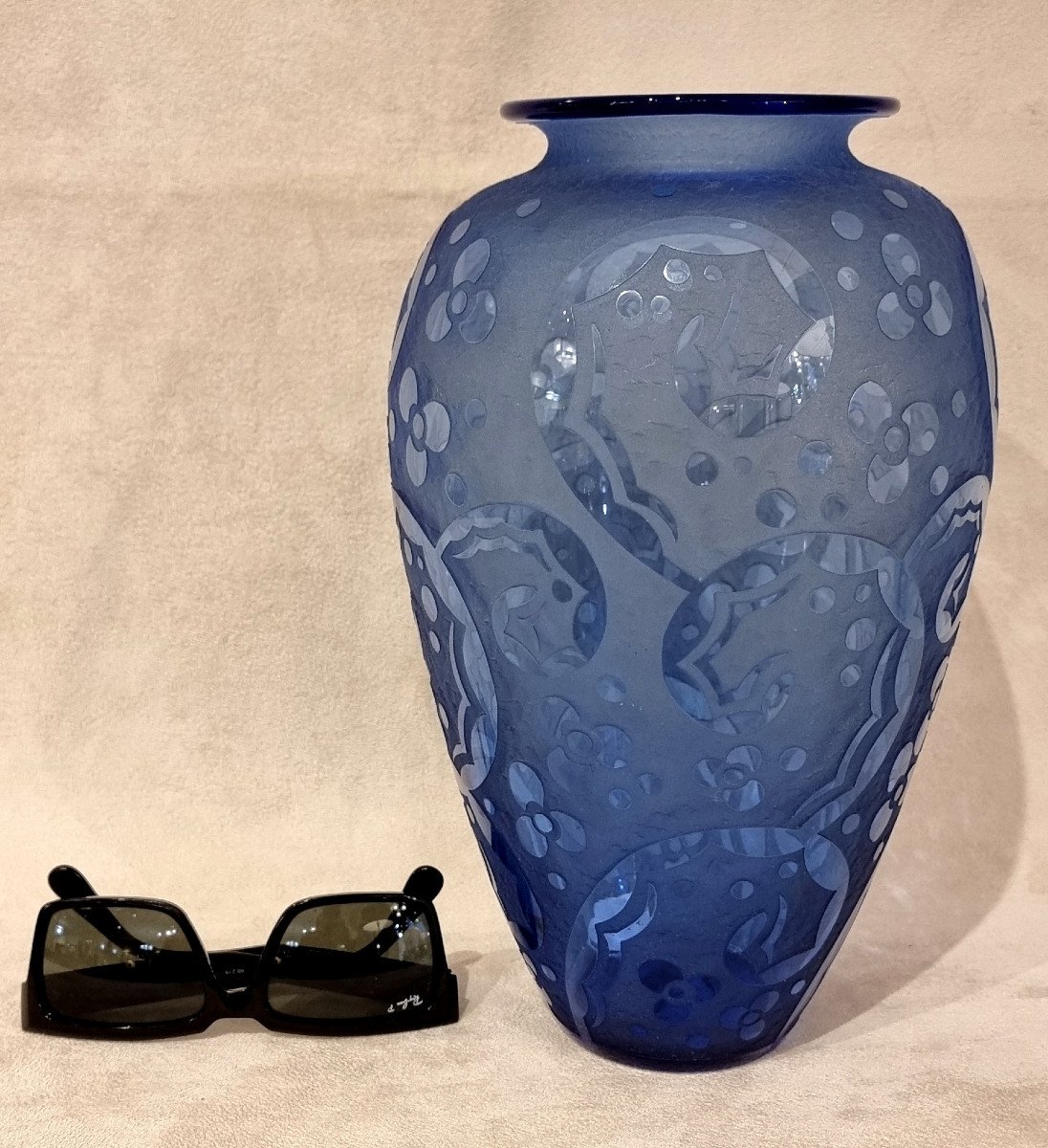 Daum Nancy Art Deco Blue Vase 1925-1930-photo-3
