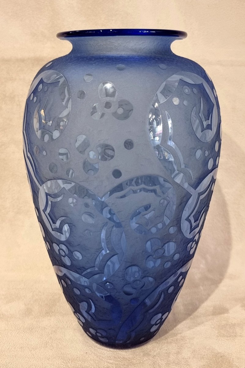 Daum Nancy Art Deco Blue Vase 1925-1930