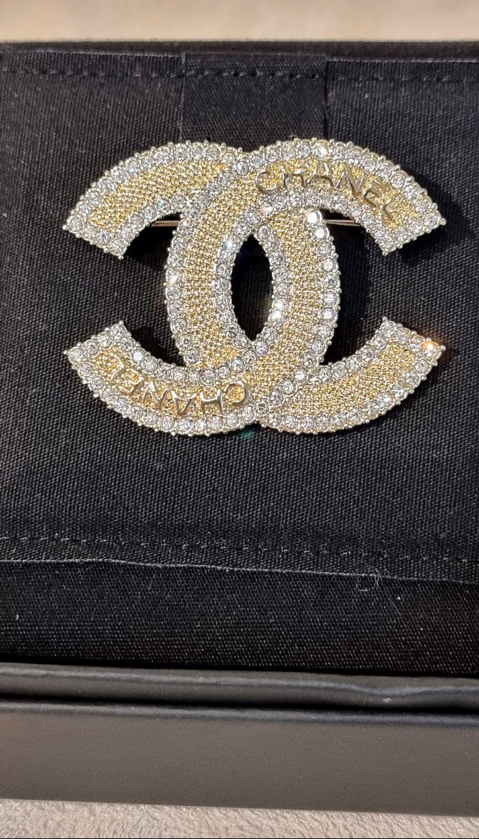Chanel Gold Metal And Crystal Brooch-photo-2