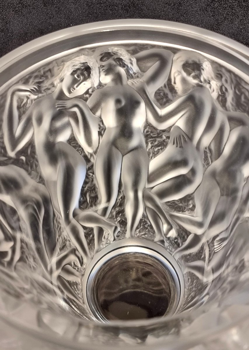  Lalique Vase Bacchantes Cristal Design 1970-1980-photo-3