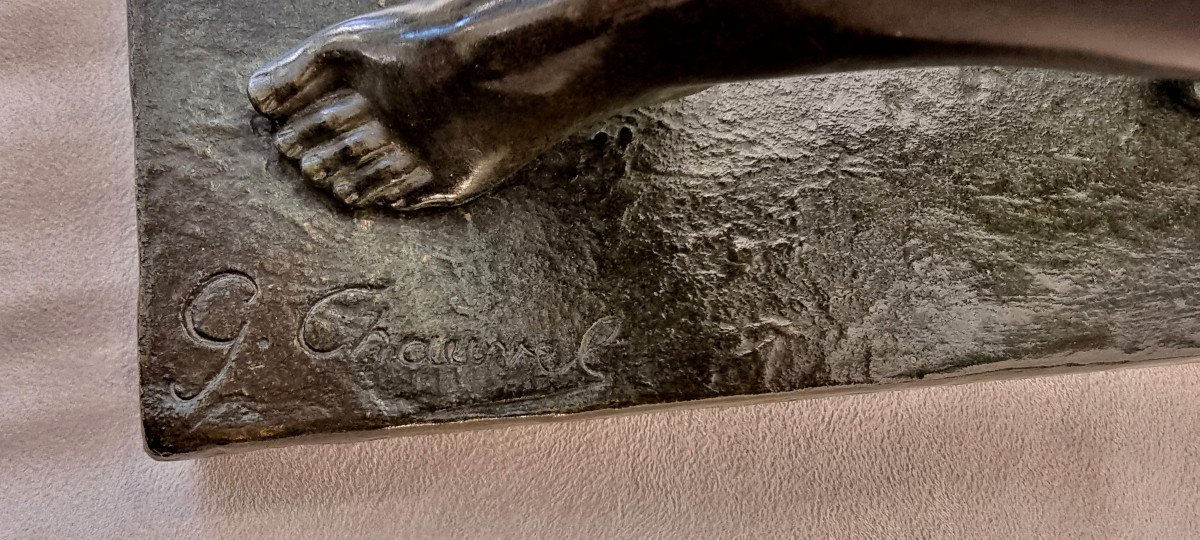 Georges Chauvel Bronze Sculpture Art Deco 1930-photo-8