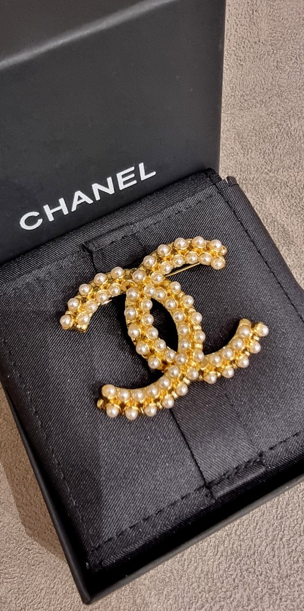 Chanel Broche CC & Perles-photo-2