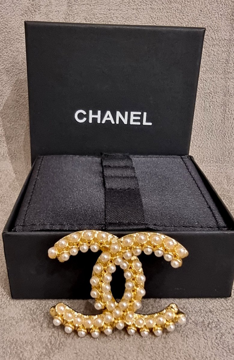 Chanel Broche CC & Perles-photo-3