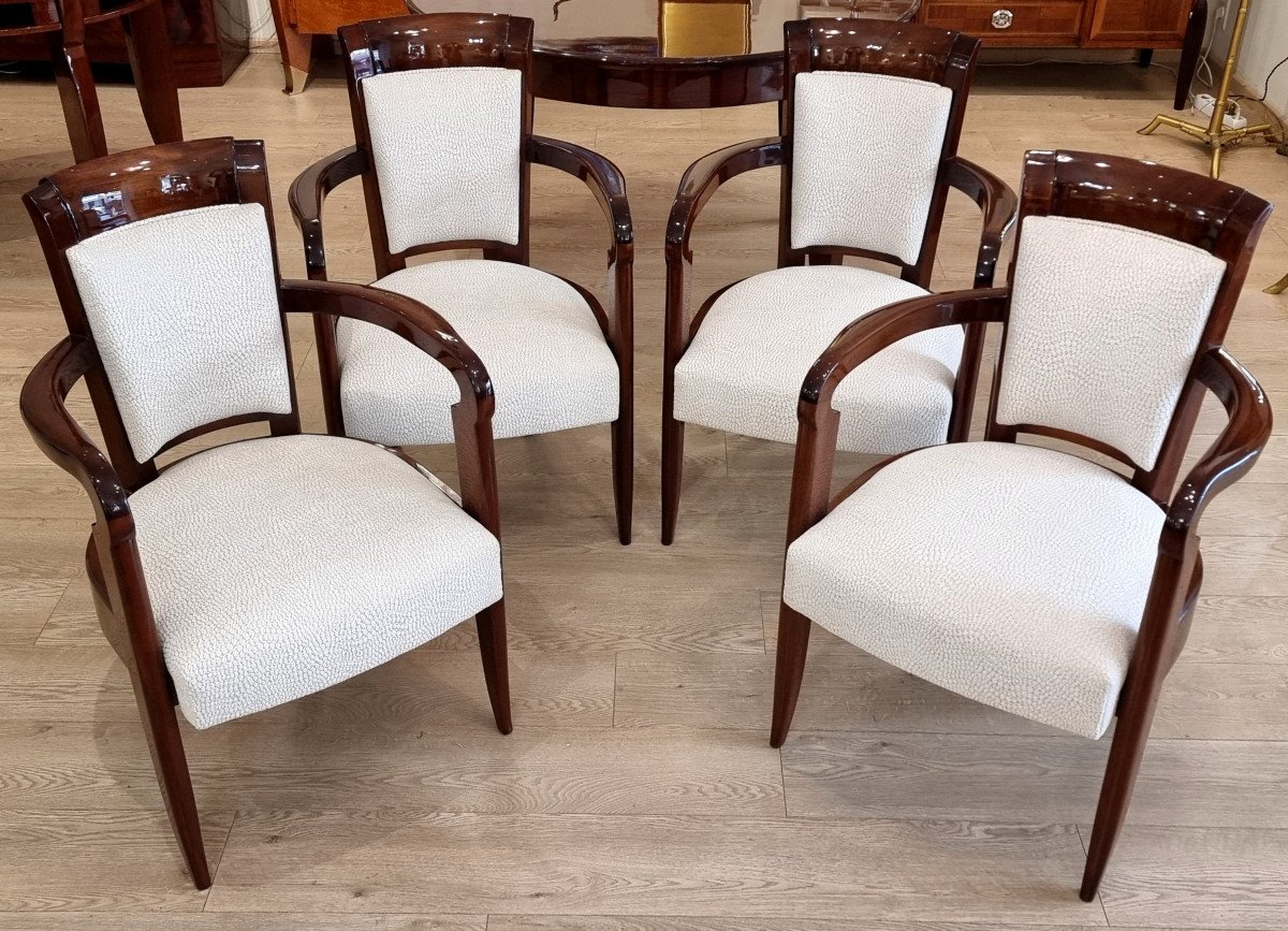 Batistin Spade & Marc Simon Set Of 4 Normandy Model Armchairs Circa 1940-1950-photo-2