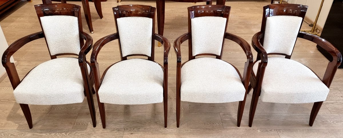 Batistin Spade & Marc Simon Set Of 4 Normandy Model Armchairs Circa 1940-1950-photo-3
