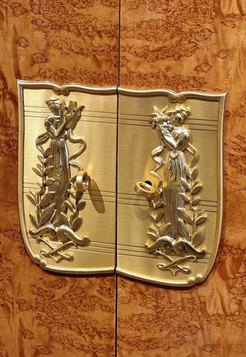 Maurice Rinck Cabinet Bouleau De Norvège Art Déco 1930-1940-photo-4