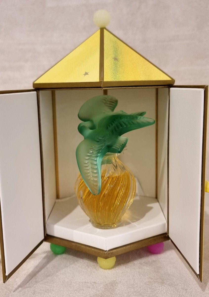 Lalique Nina Ricci l'Air Du Temps Flacon Colombe En Cristal Vert -photo-3
