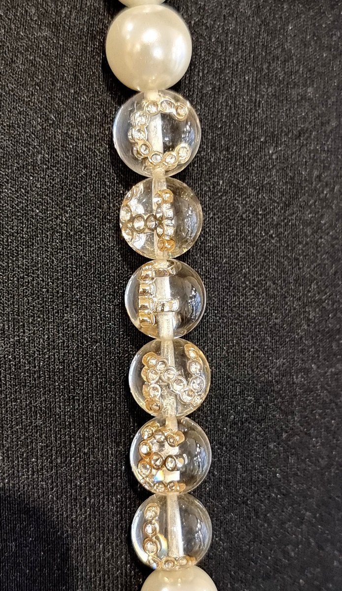 Chanel Sautoir Perles Titré Chanel En Inclusion-photo-4