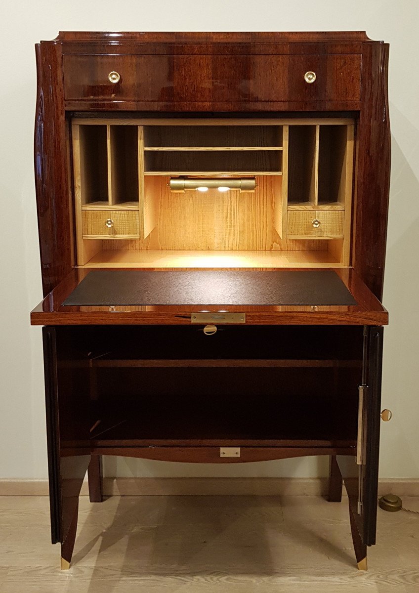 Jules Leleu Secretaire Palissandre & Marqueterie 1940-1945 -photo-3