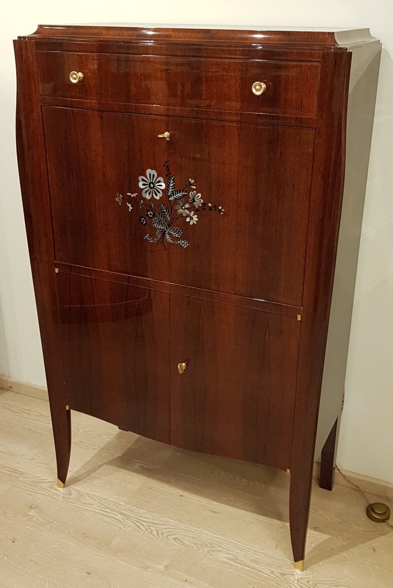 Jules Leleu Secretaire Palissandre & Marqueterie 1940-1945 -photo-4